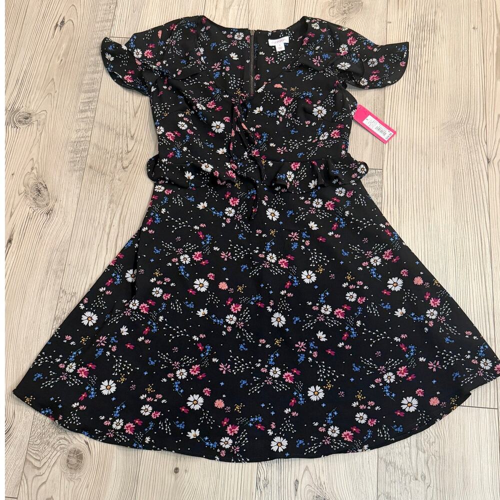 Xhilaration Fit and Flare Floral Dress with Ruffle SMALL